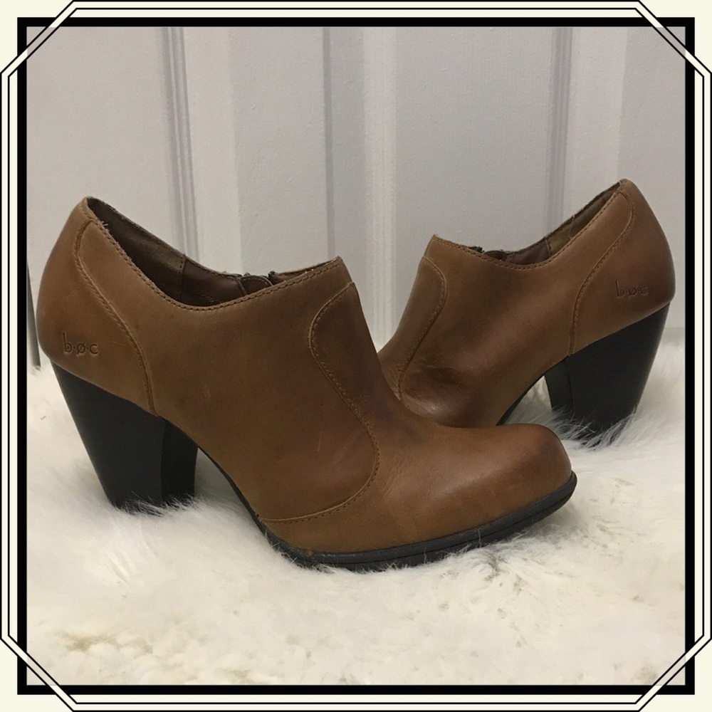Born Concepts BOC Brown Leather Booties Heels